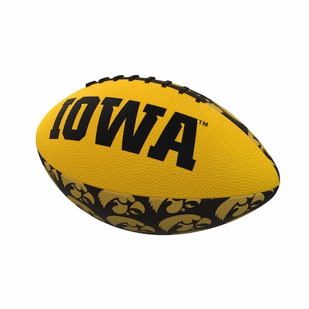 Logo Brands Iowa Repeating Mini-Size Rubber Football 155-93MR-3